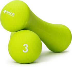 Rage Fitness 810023160908 Dumbbell Hand Weight Sold In Pairs Pvc Coated Texturized Green 3.0 Pounds