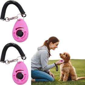 Ranyunsyz Szz058 2pcs Pink Dog Clicker For Training Easy To Use With Button Acces