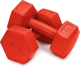 Rbx 812350228160 Vinyl Coated Hand Weight Dumbbell Set - Hex Shaped Roll Free 5lb Red