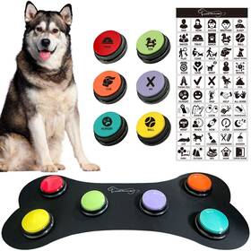 Ribosy 788841725374 Dog Speech Training Buzzer Set 6 Recordable Buttons With Non-slip Rubber Mat Ribosy 788841725374 Dog Speech Training Buzzer Set 6 Recordable Buttons With Non-slip Rubber Mat