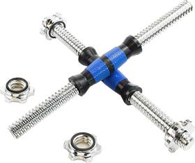 Rowland Harbor 786592098792 Threaded Dumbbell Blue Durable Rubber 35cm/14.2inch Silver