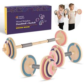 Special Supplies 850064484496 Kids Wooden Workout Play Weights Set - Adjustable Multicolor Special Supplies 850064484496 Kids Wooden Workout Play Weights Set - Adjustable Multicolor