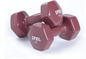 Spri 759026704330 Dumbbells Hand Weights Set Of 2 - Vinyl 20-pound N Maroon