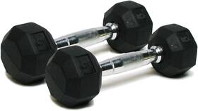Hex-5 Spri Dumbbells Hand Weights Set Of 2 - Rubber Hex Chrome Handle B 5-pound Pair Hex-5 Spri Dumbbells Hand Weights Set Of 2 - Rubber Hex Chrome Handle B 5-pound Pair