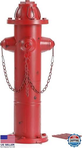 B0dsvtmh6c Stanley 24 Inch Metal Fire Hydrant Pee Post For Dogs - Vintage Outdoor Garden Decor