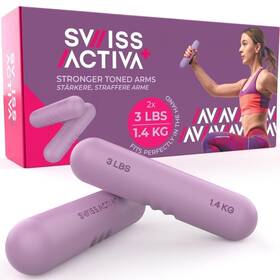 954235 Swiss Activa Premium Dumbbells - 3 Lb Weights For 4.5 Cm X 18.5 Purple