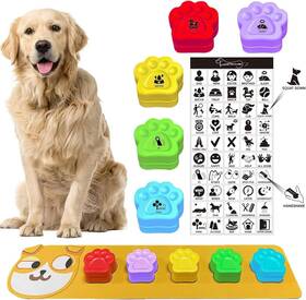 6zd-r5rub-01 Talking Pet Starter 5 Pack Dog Buttons For Communication Speech Training Buzzer Set With Non-