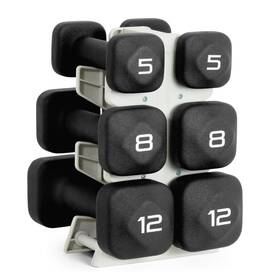 Sdn9sis-tn50-bk Tone Fitness 50 Lb Neoprene Dumbbell Set With Storage Rack Black