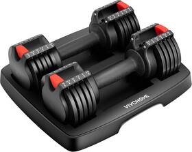 Vh1022 Vivohome 2.5 Lbs To 15 Adjustable Weights Dumbbells Set Of 2 With Black