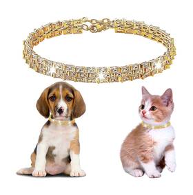 W/w Lifetime 729388896592 Dog Chain Collar Cubic Zironia Bling For Puppy Kitty Gold Ad... Fast Ship