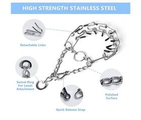 Www.ryansproducts.com 50010 New Medium Prong Training Collar With Rubber Tips Stainless Steel 14 Inch -18 Neck