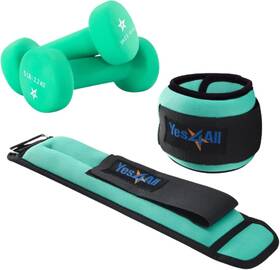 Yes4all 810151672724 2.5lbs X2 And 5lbs I. Combo Wrist Weight Dumbbell X 2 - Green Yes4all 810151672724 2.5lbs X2 And 5lbs I. Combo Wrist Weight Dumbbell X 2 - Green