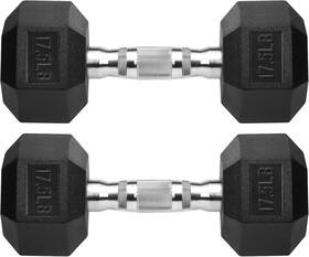 Zoomster 774049656411 Hex Dumbbells Rubber Coated Cast Iron Black Dumbbell Free Weights Zoomster 774049656411 Hex Dumbbells Rubber Coated Cast Iron Black Dumbbell Free Weights
