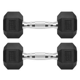 Zoomster 774049656473 Hex Dumbbells Rubber Coated Cast Iron Black 10 Inches X 3.2