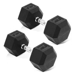 Fitvids Rubber Encased Hex Dumbbell 40 Lb Pair Cast Iron Grip. Fixed Price $154.99.