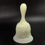Fenton Daisy & Button Bell Pale Yellow Custard 6.25 Tall Black Light Glow Vtg. Fixed Price $24.99.