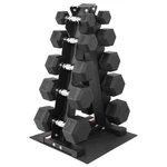 Fitvids 150LB Rubber Coated Hex Dumbbell Weight Set With Storage Rack, 525LB .... Fixed Price $254.38.