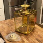 Polished Brass Beveled Glass Light Lantern Exterior Outdoor Patriot Wall New. Fixed Price $30.00.