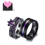 Couple Ring Set His&hers Cubic Zirconia Stainless Steel Promise Stacking Band. Fixed Price $13.99.