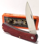 Marbles Brown Rich Grain Hardwood Handles Lockback Folding Pocket Knife Edc. Fixed Price $10.99.