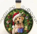 Dog Bow Pet Tree Christmas Pendant Silver 20" Necklace Female Mom Free Gift Box. Fixed Price $19.93.