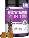 24-IN-1 Vitamins And Supplements 200 Ct Dogs Multivitamin Chewable Contain. Fixed Price $33.72.