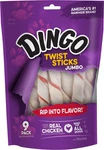 Dingo Twist Sticks Jumbo Dog Treats With Real Chicken And Rawhide 9 Count Pack. Fixed Price $17.59.