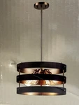 Monteaux Lighting 4-LIGHT Black And Antique Gold Drum Pendant 11244. Fixed Price $49.95.