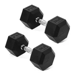 Fitvids Rubber Encased Hex Dumbbell, Hand Weights Set Of 25LBS Pair, Black. Fixed Price $107.99.