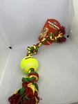 Mammoth Pet Products Flossy Chews Color 3 Knot Tug W/large Tennis Ball Premium. Fixed Price $15.24.