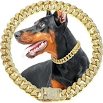 Pet Dog Cat Metal Gold Chain Diamond Cuban Collar Link Luxury Necklace Bling Usa. Fixed Price $12.45.