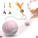 Interactive Cat Toy Ball - Electric Led, Feather, Sound, Usb Rechargeable Fun. Fixed Price $41.16.