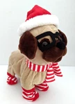 Sound Light Wiggle & Sing 12" Animated Musical Pug Dog Hat Scarf Glasses.. Fixed Price $16.99.