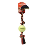 Mammoth Flossy Chews 3 Knot Rope Tug With Large Tennis Ball Dog Toy. Fixed Price $28.99.