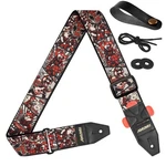 2'' Bark Roll Guitar Strap Dog Rock Print With Top-grain Leather Ends & .... Fixed Price $33.60.