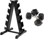 Fitvids Rubber Encased Hex Dumbbell, 25LB Pair With A-frame Rack. Fixed Price $91.27.