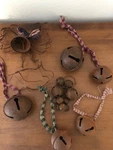 Lot Of Primitive Metal Jingle Bells With Ribbon Country Rustic. Fixed Price $16.24.
