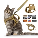 Tactical Cat Dog Harness Leash Vest W/ 9 Patches Adjustable Pet Training. Fixed Price $30.99.