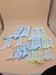 Vintage Paper Bells Lot Of 22 Yellow, Pink, & Blue Honeycumb Decorations Beistle. Fixed Price $19.99.