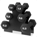 Balancefrom Fitness 32LB Neoprene Coated Dumbbell Set W/stand, Black (open Box). Fixed Price $48.99.