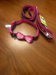 Top Paw Pink Nylon Dog Leash & Collar Set Small Hearts Bow 5/8IN X 6FT. Fixed Price $20.00.