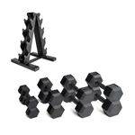 Build Muscle Faster - 100 Lb Hex Dumbbell Set Plus Vertical Rack. Fixed Price $209.99.