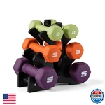 Cap 20 Lb Neoprene Dumbbells Set With Rack - 2, 3, 5 Pairs. Fixed Price $37.94.