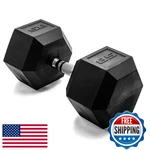 Cap Barbell 85 Lb Rubber Coated Hex Dumbbell Weight - Single Chrome Handle. Fixed Price $224.12.
