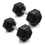 Hex Dumbbell 40 Lb Pair Rubber Coated Chrome Handle Cap Barbell Weight. Fixed Price $154.99.