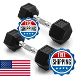 Cap Barbell 10 Lb Rubber Coated Hex Dumbbell Weight - Pair Chrome Handle. Fixed Price $27.99.