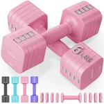 Feierdun 5IN1 Adjustable Dumbbell Set Of 2, 12LBS/6LBS Hand Weights For Women.... Fixed Price $55.41.