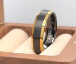 Matching Couple Ring 6MM Gold & Black Tungsten Carbide Band Gift For Boyfriend. Fixed Price $68.55.