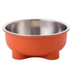 1PC Four-legged Solid Color Stainless Steel Pet Dog Bowl And Cat For Indoor. Fixed Price $13.99.