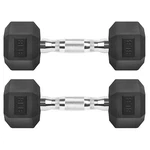 Hex Dumbbells Rubber Coated Cast Iron Black Free Weights For Exe.... Fixed Price $43.06.